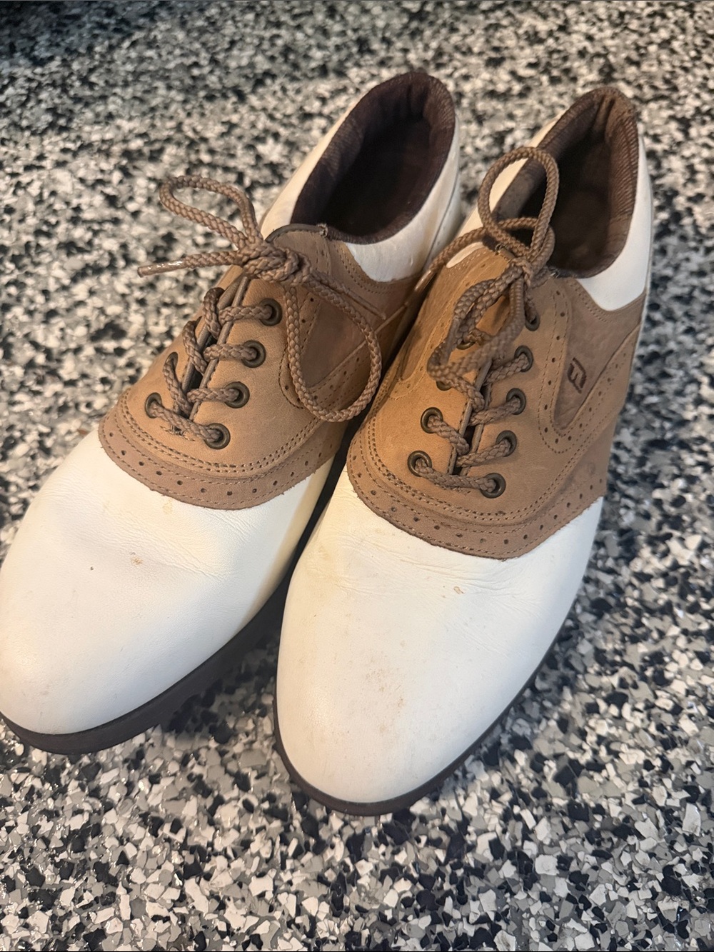 FootJoy Brown and White Men's Golf Shoes